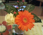 リビングテーブルにお花